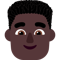 Man- Dark Skin Tone- Curly Hair emoji on Microsoft